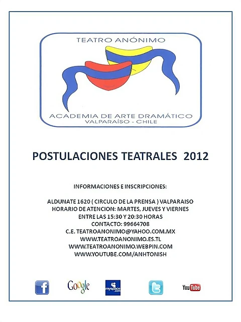 POSTULACIONES TEATRALES 2012