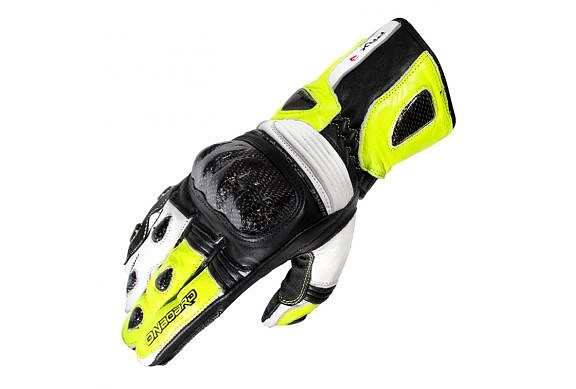 Guantes moto ON BOARD PRX-3 CARBONO BLANCO FLUOR Guantes moto ON BOARD PRX-3 CARBONO BLANCO FLUOR