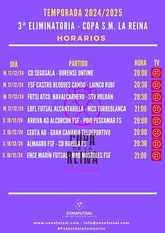 OctavosCopaReinaFUTSAL2425-Horarios