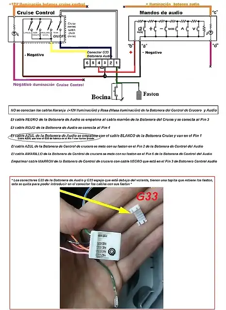 Conexiones_G33_volante_Control_Audio_y_Cruise_sin_luz