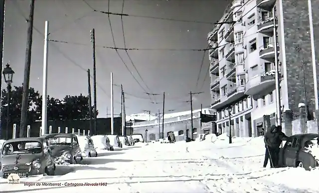 Barcelona nevada 1962 Av. Mare de Deu de Monserrat - c. Cartagena