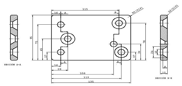 Cotas placa adaptacion DA