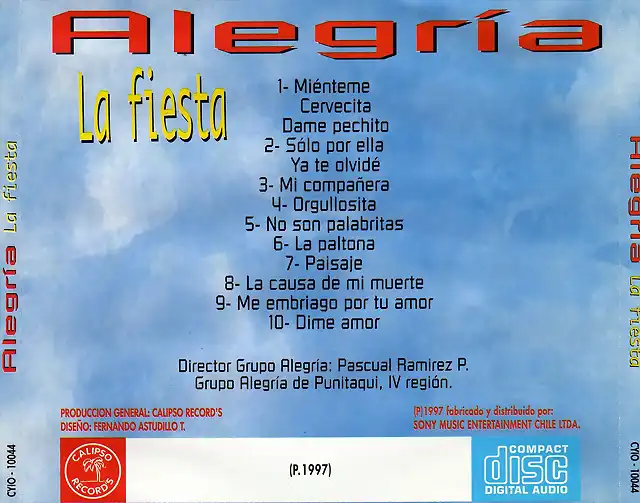 Alegria - La Fiesta (1997) Trasera