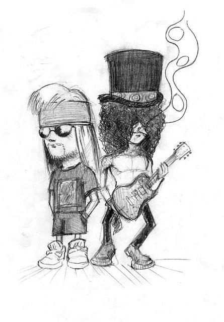 axl & slash caricatura axl & slash caricatura