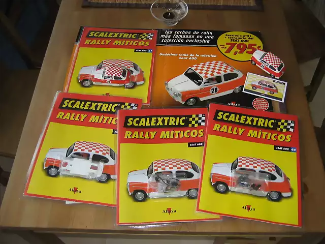 Scalextric rally miticos n41-42-43-44 de Altaya. Seat 600 E rally Costa Brava 1972. SCALEXTRIC.