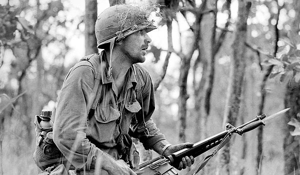 Marine Rick Rescorla del Sptimo de Cavalleria del Aire en el Valle de Ia Drang en Vietnam.Noviembre 1969
