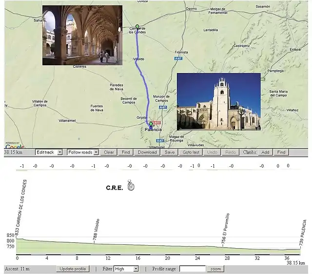 Carrion de los condes - Palencia CRE 39 km.