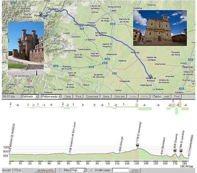 Medina de Rioseco - Ponferrada 187 km.