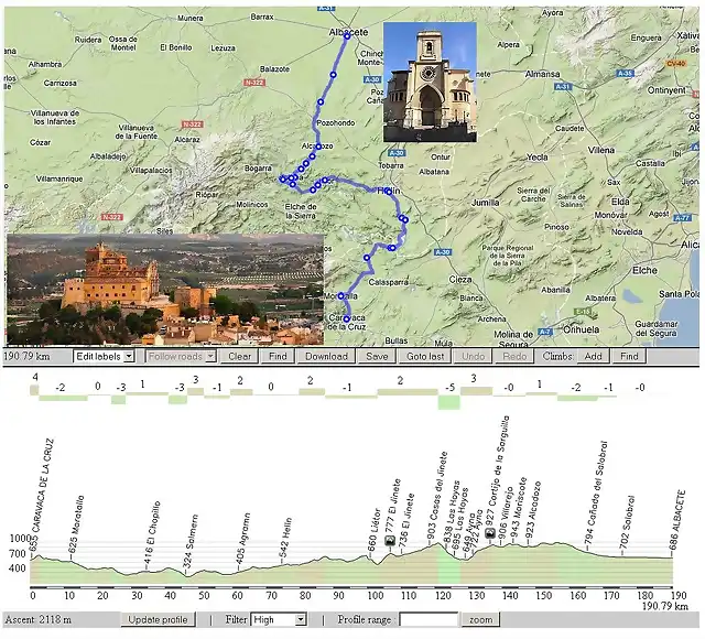 Caravaca de La Cruz - Albacete 190 km.