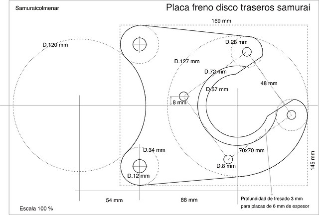 plantilla frenos traseros