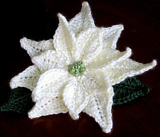 rosa blanca de noel hacha en crochet