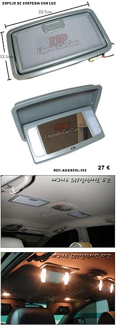 espejo de cortesia con luz. AG-ESCOL-133.Upgradecar