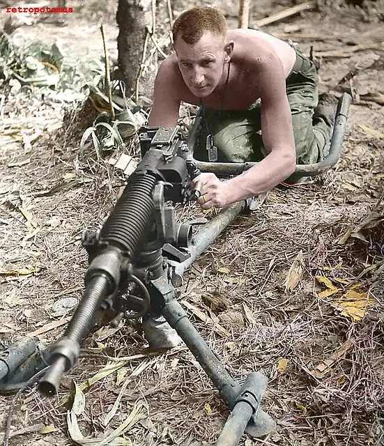 Ametralladora Tipo 11 japonesa capturada en el rea de Buna, Papua Nueva Guinea. 1943