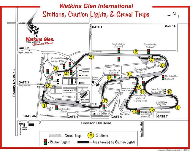 Watkins Glen circuit - stations and lights