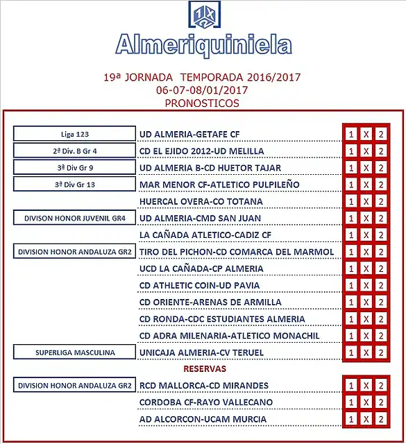 Almeriquiniela Jor 19