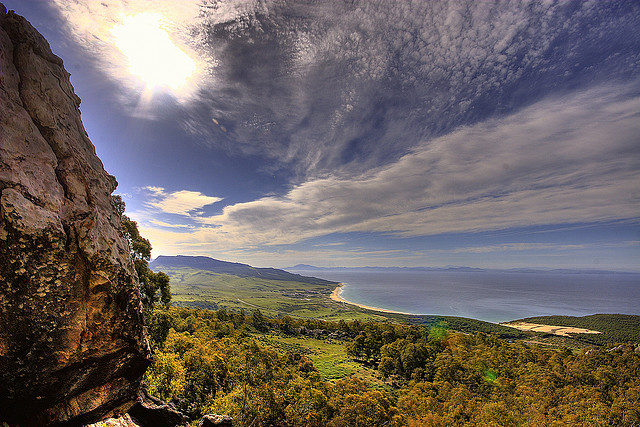 Playa de Bolonia, Tarifa, Cdiz ( al fondo se aprecia Marruecos)