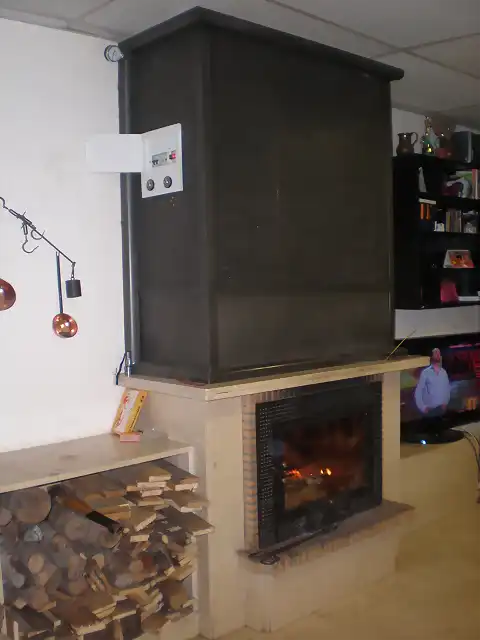 foto 1 y 2: chimenea con encastrable