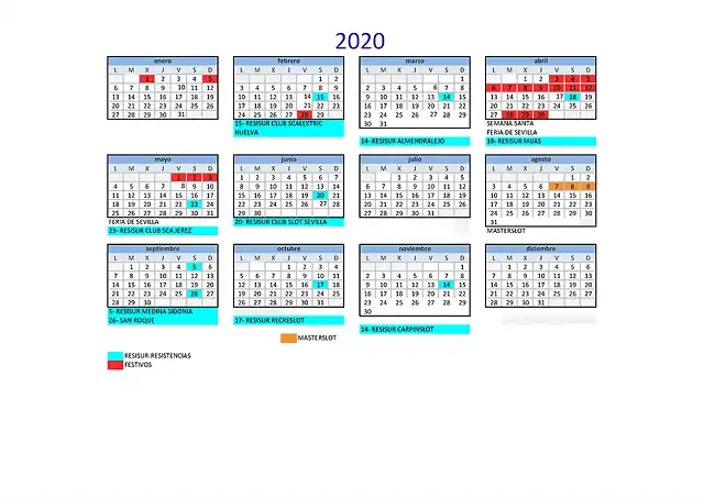 Calendario RESISUR 2020