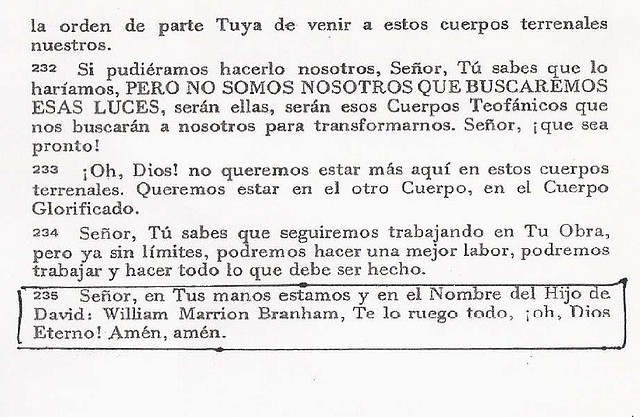 Rezo a William Branham 1