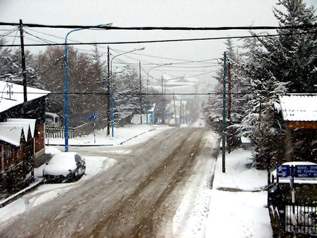 Nieve en Ushuaia, Tierra del Fuego, Patagonia