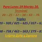 Para Lunes 19 Martes 20