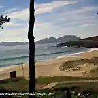 playa Melide e Islas Cíes al fondo