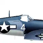 58. F4U-1 Corsair BuNo.18005 No.4 flown by Lt(jg) Howard M Burriss of VF-17, Bougainville January 1944