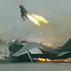 Piloto de un Harrier eyectado durante un aterrizaje forzoso