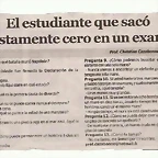 el estudiante que sac? injustamente un cero en un examen