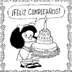 mafalda y tarta de feliz  cumplea?os