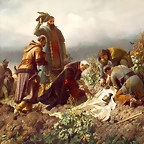 Muerte del rey Luis II de Hungra en la Batalla de Mohacs de 1526. Obra de Bertalan Szkely. 1860.