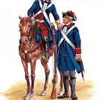 1790 - Dragn y Fusilero de los Regimientos veteranos de Dragones y Fijo de Buenos Aires