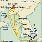 Map of battles Russian-Japanese war.