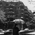 Barcelona nevada la Pedrera 1962