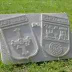 Escudo conjunto de Asturies y Cantabria sin las respectivas coronas por deseo de su destinatario.