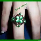 anillo verde diamante