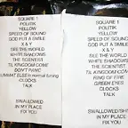 SETLISTs (dcha-toulosse; izda-bcn)