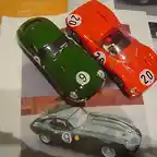 Jaguar E-Type de LM1962 y Ferrari 330 P3 de LM1966