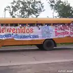 bus escolar del urraca en la carvana de los campeones de beis