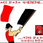 hincha con la bandera en comiquita