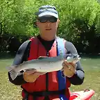 trucha arco iris desde kayak