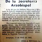 aviso jueves santo 1962 arequipa