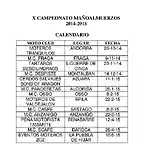 CALENDARIO X CAMPEONATO WEB