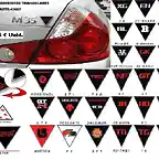 emblemas adhesivos triangulares. AG-EMADTR-463607. Doctc