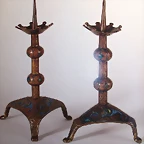 juego de candelabros, hacia 1180, taller de Limoges o Silos. Colecci?n Blumka, Nueva York