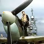 Piloto de un Seafire del HMS Indomitable en el Pacfico. El Seafire era la versin em barcada del Spitfire