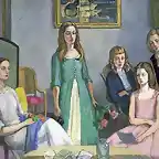 Angelica Garnett y sus cuatro hijas
