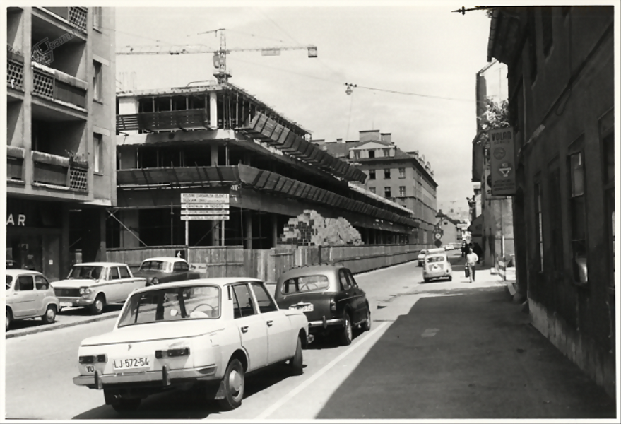 Ljubljana - Kolodvorska-Stra?e, Bau eines Gewerbe- und Wohngeb?udes, 1970