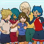 31224 - 5boys bjorn_kyle blond_hair blue_hair brown_hair dark_skin fideo_ardena green_hair inazuma_eleven mark_kruger rococo_ulpa