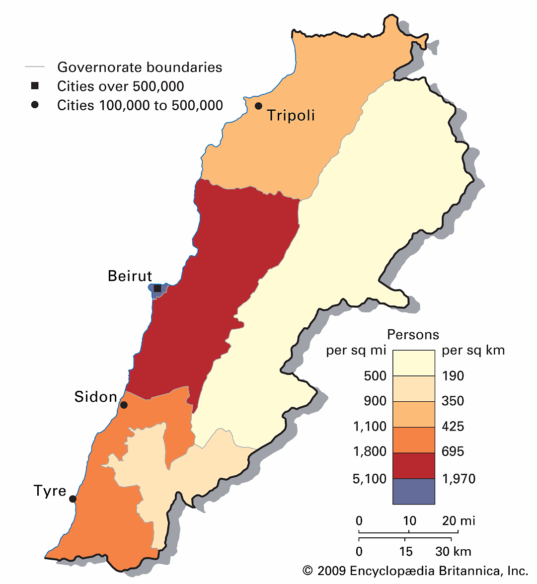 Population-density-Lebanon